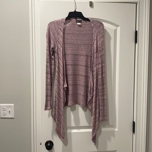 Wet Seal pink & gray stripe cardigan